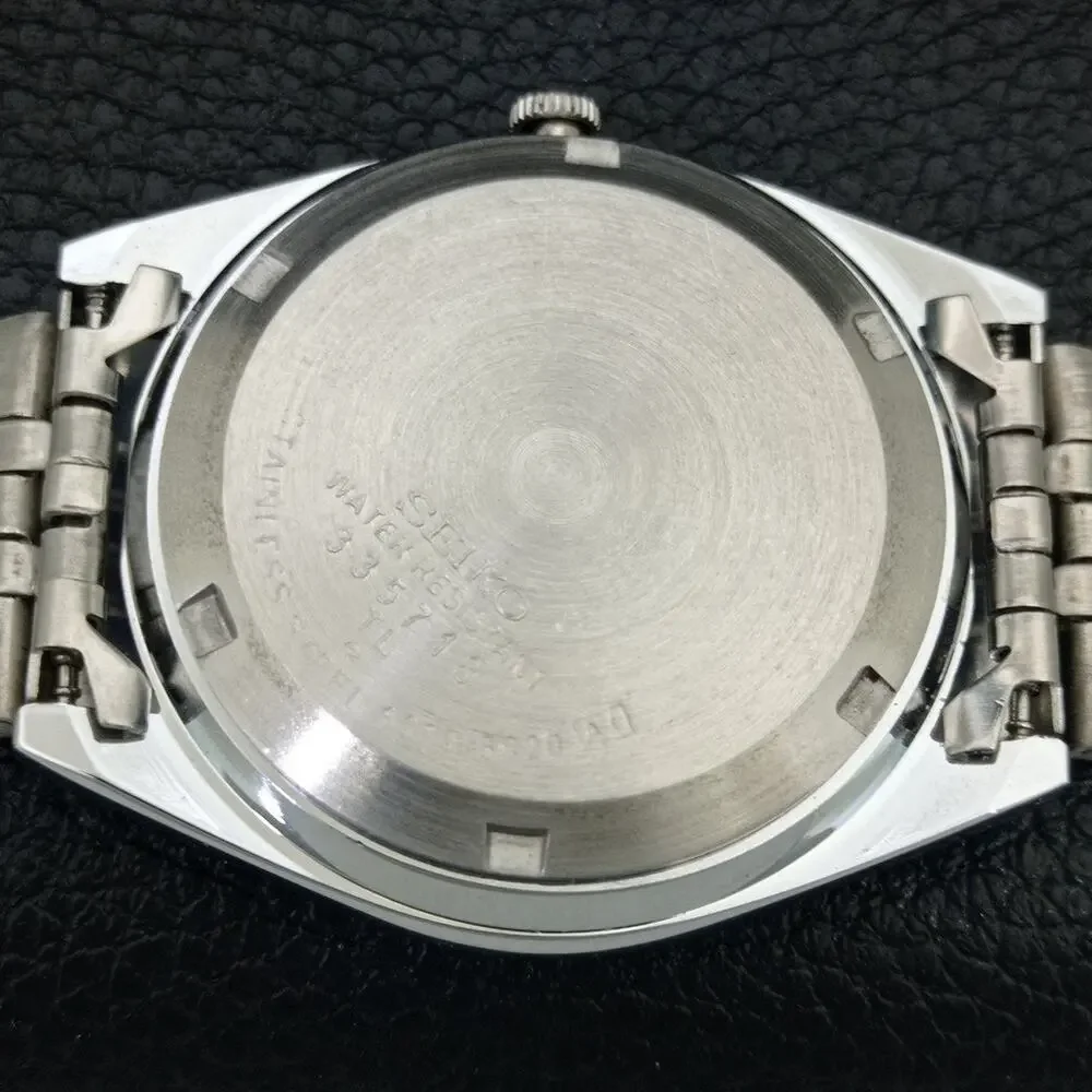 Vintage 1977 FCB Seiko Automatic Mens Silver Watch W/daydate & FCB accents